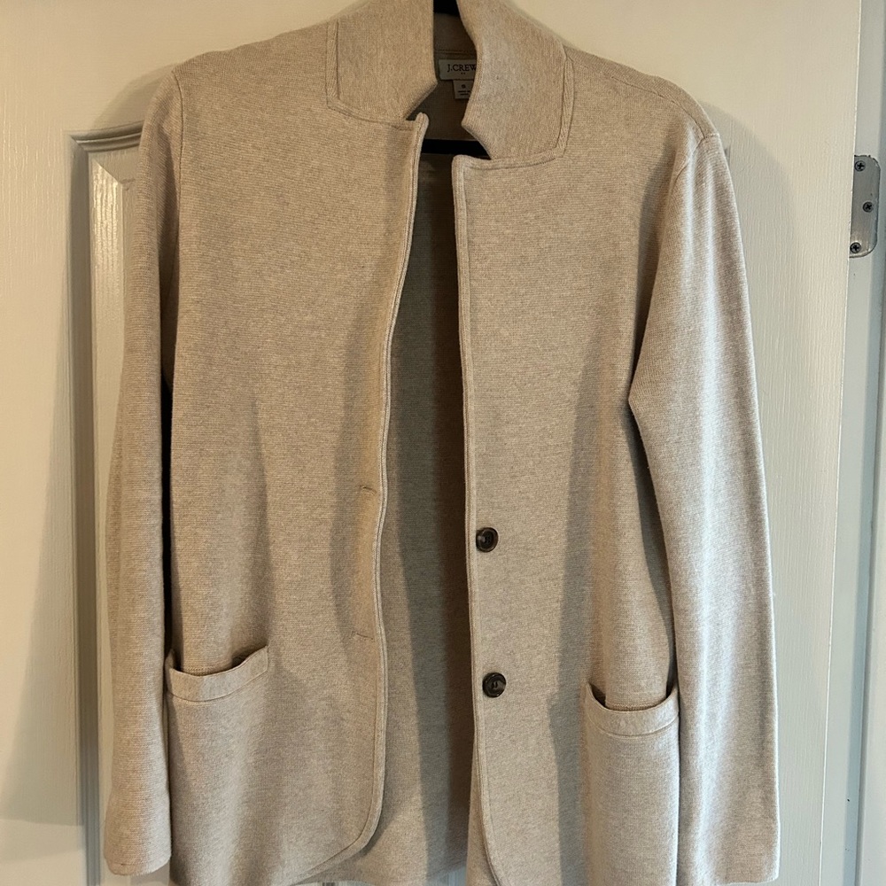 J. Crew Knit Blazer Heather Oatmeal Size Small